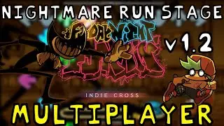 Friday Night Funkin' Multiplayer Indie Cross - NIGHTMARE RUN STAGE IN MULTIPLAYER