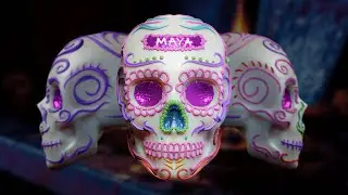 Calaverita de azúcar en Blender l Time-lapse