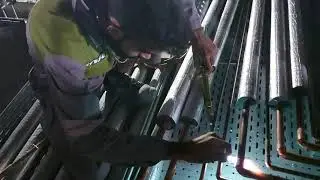 Refrigerant Pipe Brazing Work In Night