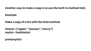 Python Copy Lists || Copy a list, Join Two lists, append list items, use extend() method