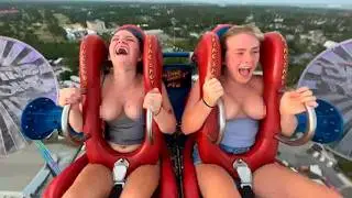 😱 SLINGSHOT RIDE GONE TOO FAR?! 💥 She Totally FREAKED OUT on Camera!