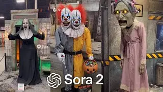 Sora 2 AI Tries To Replicate Spirit Halloween 2025 Animatronics/Props