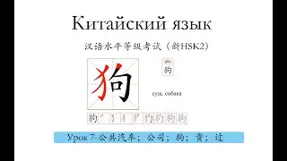 Китайский язык.HSK2 урок 7 слова и предложения.公共汽车 公司 狗 贵 过