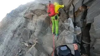 Climbing out of The Grand Couloir Shooting Range