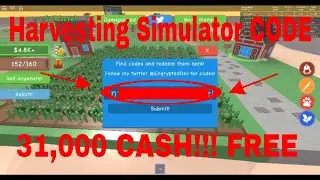 Harvesting Simulator HALLOWEEN CODE - 31k CASH FREE (ROBLOX)