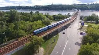 Flying over metro lines in hidropark island, Kiev (drone Bebop 2)