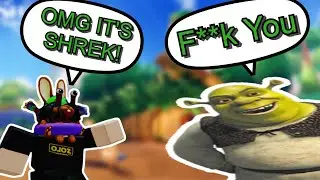 Meeting Shrek in Roblox Shrek Tycoon