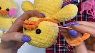 Crocheting a LALAFANFAN duck | Cheeks, beak | Part 2