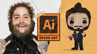 POST MALONE | Adobe Illustrator Speedart / speedpaint [4k]