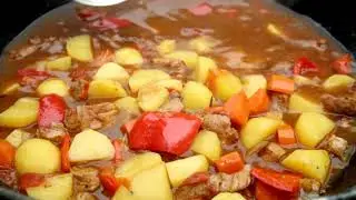 Суп Картофельный с Мясом в Казане / Kartoffelsuppe mit Schweinefleisch