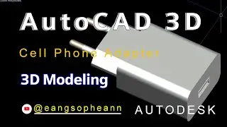 AutoCAD 3D, 3D Modeling, How to Drawing Cell Phone Adaptor, Autodesk
