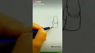 Легкими движениями нарисовать девушку на качелях