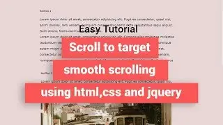 Scroll to target smooth scrolling using HTML, CSS & JQUERY | Smooth Scroll On Click