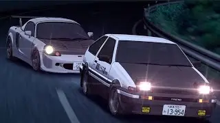 AE86 vs. MR-S - [Eurobeat Removed] - (Initial D Fifth Stage)