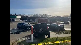 Vehicles crash on Stadium Drive in Kalamazoo