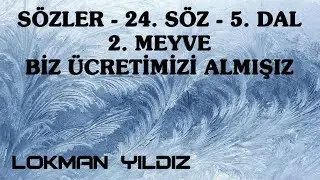 Lokman Yıldız - Sözler - 24. Söz - 5. Dal - 2. Meyve - Biz Ücretimizi Almışız
