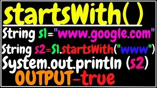 startsWith( ) method  in string | java | ICSE X | class 10 | Semester 2 | computer applications