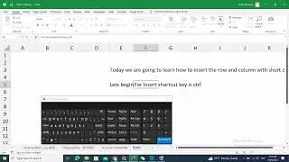 Insert Row and Column with Shortcut Key