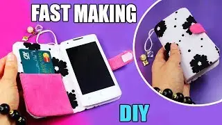 DIY FLIP PHONE CASE NO SEW & FAST WAY TO MAKE WITH CREDIT CARD HOLDER