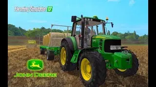 Farming Simulator 2017. НОВОСВЕТЛОВКА. Трактор JOHN DEERE 6534. Прицеп  JoskinWago BaleTrailer.
