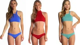 Red, green and blue bikini