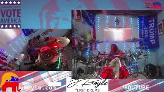 POWER EURO" LIVE DRUM COVERS" By J. Boyle -Symphonic Euro Power Metal - SOLO AT END