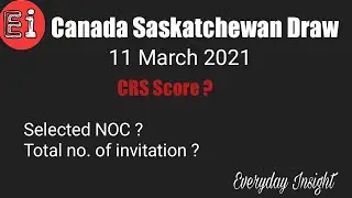 Canada PR Express entry draw by Saskatchewan| SINP draw as on 11 March 2021