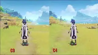 Kujou Sara C0 vs C4 comparação | GENSHIN IMPACT