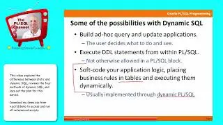 Introduction to Dynamic SQL in PLSQL - Part 1