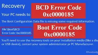 BCD Error Code 0xc0000185 [ Solved ] | 