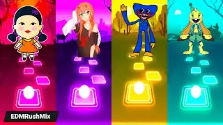 Squid Game  - 2 Phut Hon - Huggy Wuggy - Bunzo Bunny | Tiles Hop EDM Rush