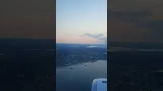 Flight by sea. The plane is flying to Istanbul