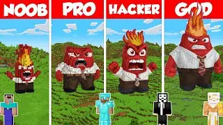 Ange Inside Out 2 Statue Build Battle Challenge - Noob vs Pro vs Hacker vs God - Minecraft Animation