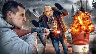 A CRAZY FARMER HAS FALLEN INTO A FIRE TRAP. I'M DONE WITH THE PSYCHO IN THE MASK
