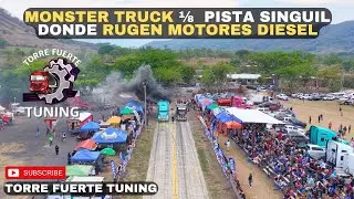 Así corren los motores Diésel Monster Truck 1/8 de Milla Pista SINGUIl/ Torre Fuerte Tuning🤩🇸🇻