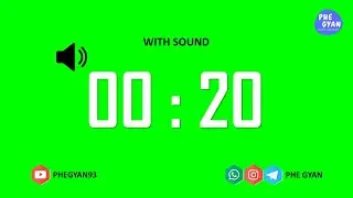 20 seconds Green Screen timer with Sound @PHEGYAN93
