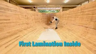 Laminating The First Layer Inside The Hull - Ep. 400 RAN Sailing