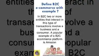 what is B2C e-commerce with  example 