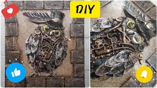 🦉ПРОСТЫЕ МАТЕРИАЛЫ + НЕМНОГО ХЛАМА...И У ВАС ЧУДЕСНЫЙ СОВЕНОК В СТИЛЕ СТИМПАНК! /#diy #art #handmade