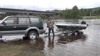 Самосвальный прицеп  ,,Водник А5, .  Погрузка лодки .
