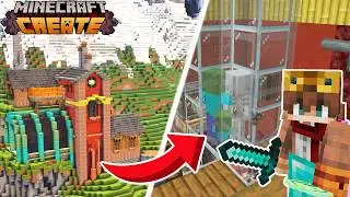 I Built an AUTOMATIC Mob Farm in Minecraft Create Mod