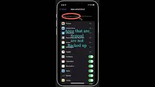 Enable App and Disable app for iCloud Backup
