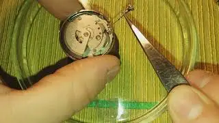 Замена циферблата на Orient Crystal 21 jewels. ( снятие заводного ключа )