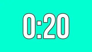 20 SECONDS COUNTDOWN TIMER WITH GREEN SCREEN BACKGROUND