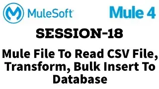 MuleSoft | Mule ESB 4 | Session 18 | Mule File | Read CSV file, transform, bulk insert to database