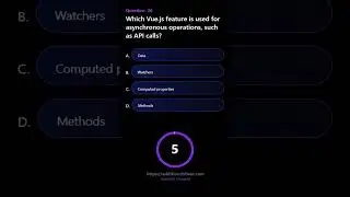 Which Vue js feature is used for asynchronous operations such as API calls
