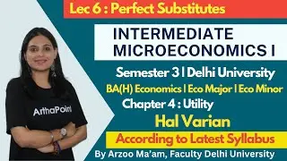 Perfect Substitutes | Ch 4 Varian | Intermediate Microeconomics 1 | BA(H) Economics Sem 3 | Major |