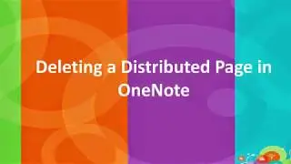 Deleting a Distributed Page on OneNote
