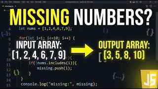 Find Missing Numbers in Array | JavaScript Interview Question | Code with Tanvi