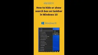How to hide or show search box on taskbar in windows 10 #Shorts| Hindi Tutorial